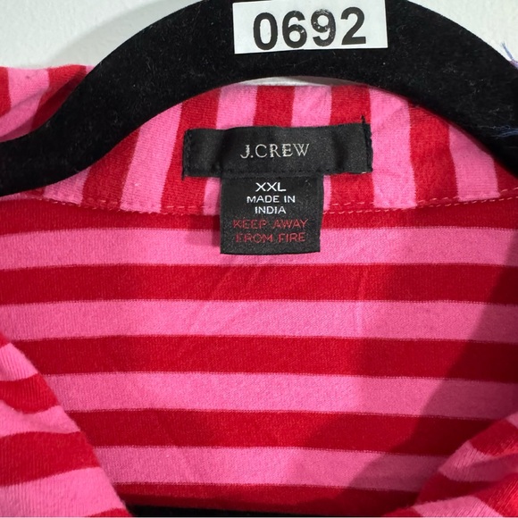 j.Crew Pink Striped Button Up Cotton Sleep Shirt, Women’s size XXL - Picture 2 of 3